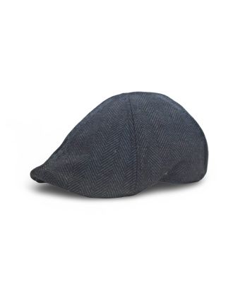 Deep Grey Herringbone Six Panel Cap