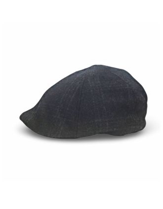Black Checked Six Panel Cap