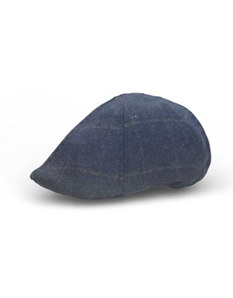 Grey with green Double line Six Panel flat Caps