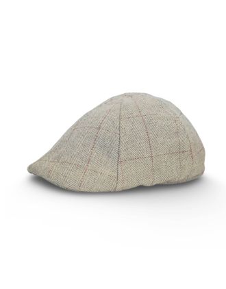 Beige Checked Six Panel Cap