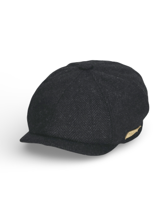 Deep Grey Herringbone Eight Panel Cap