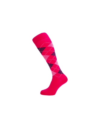 Women Argyle Fuchsia-Violet and Pink Colour Knee High Socks SLK-0021