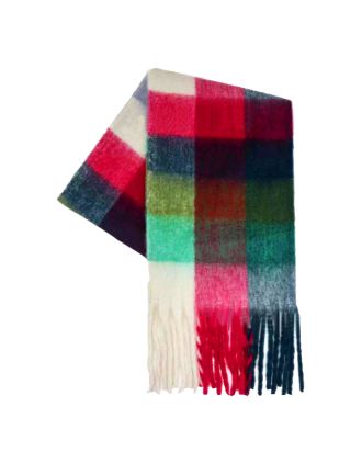 White, Pink And Blue Tones Assorted Color Check Design Scarves