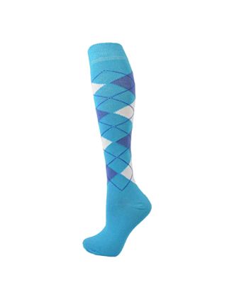  Blue Argyle on Turkuaz Knee High Socks