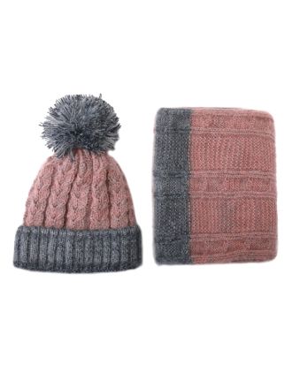 Pink Beanie Set - Beanie and Scarf Combined