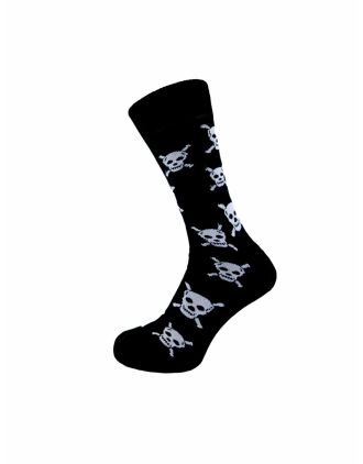 Ladies Ankle Skulls On Black Socks