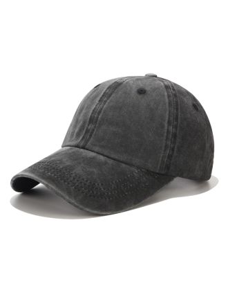 Plain Washed Black Baseball Cap