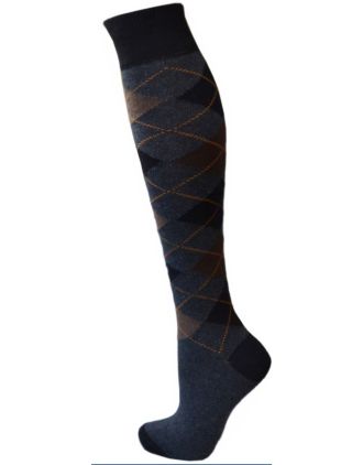 Men Knee High Argyle Tan on Grey