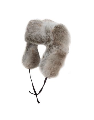 Ladies Grey Faux Fur Trapper Hat