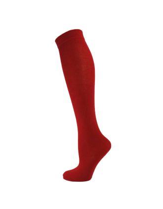 Plain Red Kids Over The Knee Socks