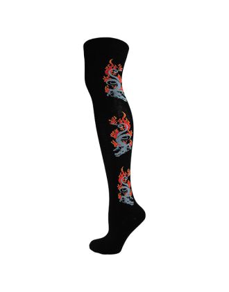 Dragon On Flame Over The Knee Socks