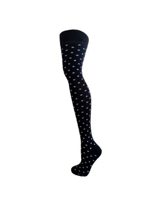 Black Polka Dots Design Over The Knee Socks