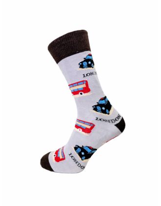 Souvenir Taxi and Bus Men Ankle Socks