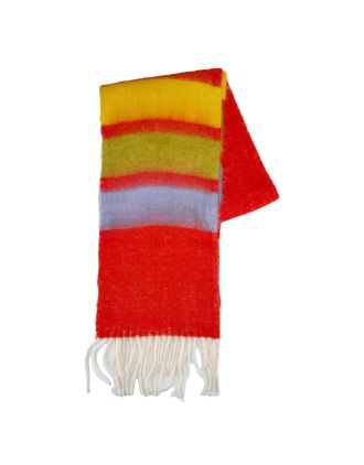 Macahel Red Base Striped Scarves