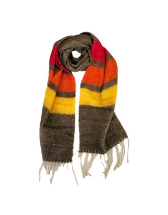 Macahel Brown Base Striped Scarves