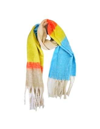 Macahel Turquoise Base Striped Scarves