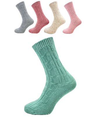 Ladies Assorted Pattern Design Wool Ankle Socks