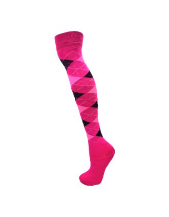 Fuchsia base Violet Argyle Design Over the Knee