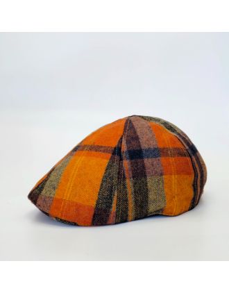 Orange/Brown Duckbill Flat Cap