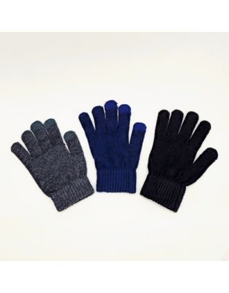Men's wool blend touch screen compatible gloves assorted