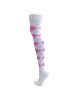 Pink on Pink Argyle Over the Knee Socks