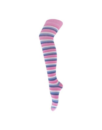Thin Pink Rainbow Over The Knee Socks