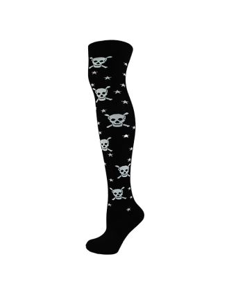 Skulls & Stars on Assorted Colours Over The Knee Socks