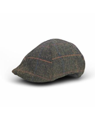Brown Herringbone Six Panel With Colorful Lines