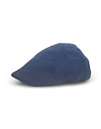 Navy Blue Six Panel Flat Cap