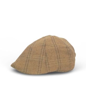 Camel Brown Six Panel Flat Cap