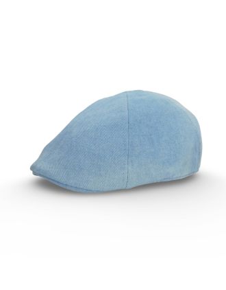 Denim Blue Light Color Six Panel Flat Cap