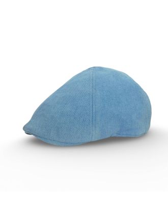 SIX PANEL PLAIN AZZURRO FLAT CAP