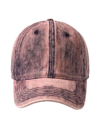 Denim Washed Burnt Coral Baseball Cap