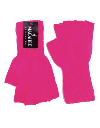 Neon Fuchsia Short Fingerless Gloves