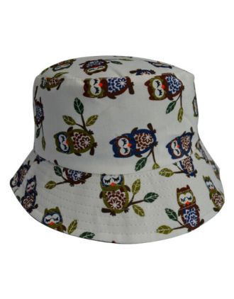 Unisex Reversible Owl Design Bucket Hats
