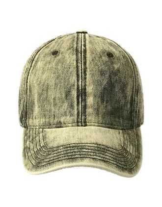 Denim Washed Lime Green Baseball Cap