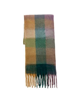 Green And Brown Tones Assorted Color Check Design Scarves