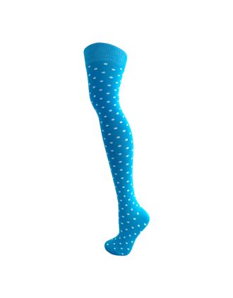 Turkuaz Polka Dots Design Over The Knee Socks