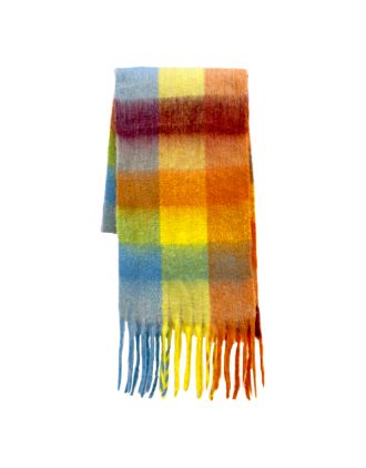 Blue And Yellow Tones Assorted Color Check Design Scarves