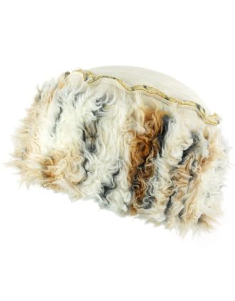 Macahel Suede Effect Hat with Faux Fur cuff and Lining - Cream - A646-1