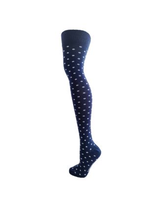 Navy Polka Dots Design Over The Knee Socks