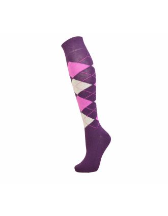 Men Knee High Argyle Purple on Purple