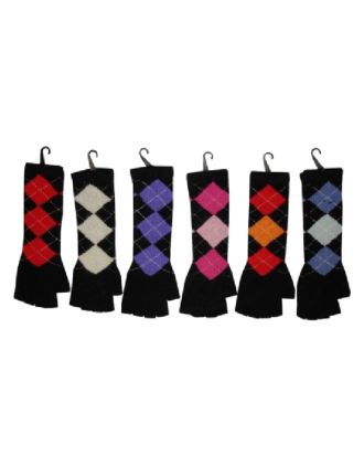 Argyle Fingerless Gloves