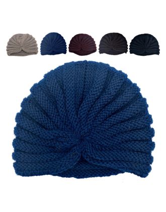 Assorted Colour Knitted Design Turban