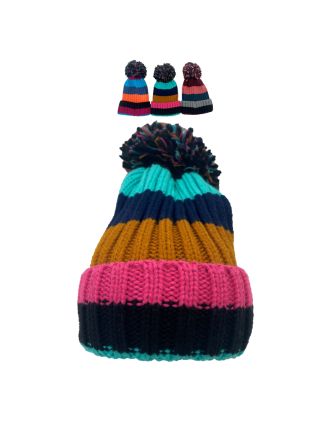 Multicolour Knitted Design Beanies