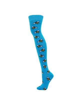 Bee Design Blue Over The Knee Socks