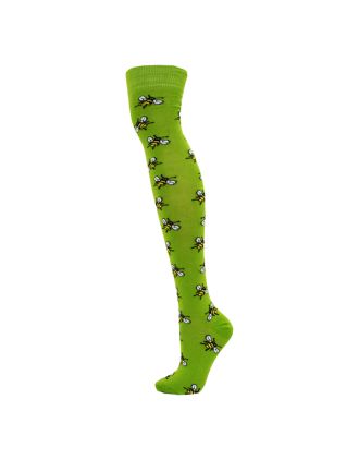Bee Design Green Over The Knee Socks