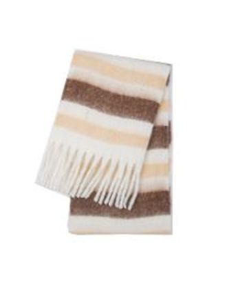 Beige and Brown Skinny Stripes Scarf