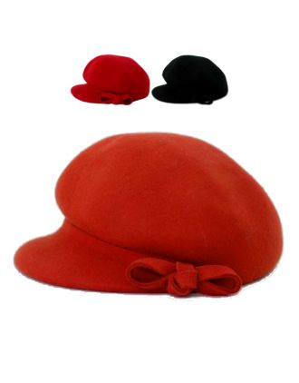 Women's Wool Beret With Bow