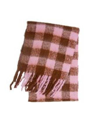 Brown and Pink Checkers Design Scarf